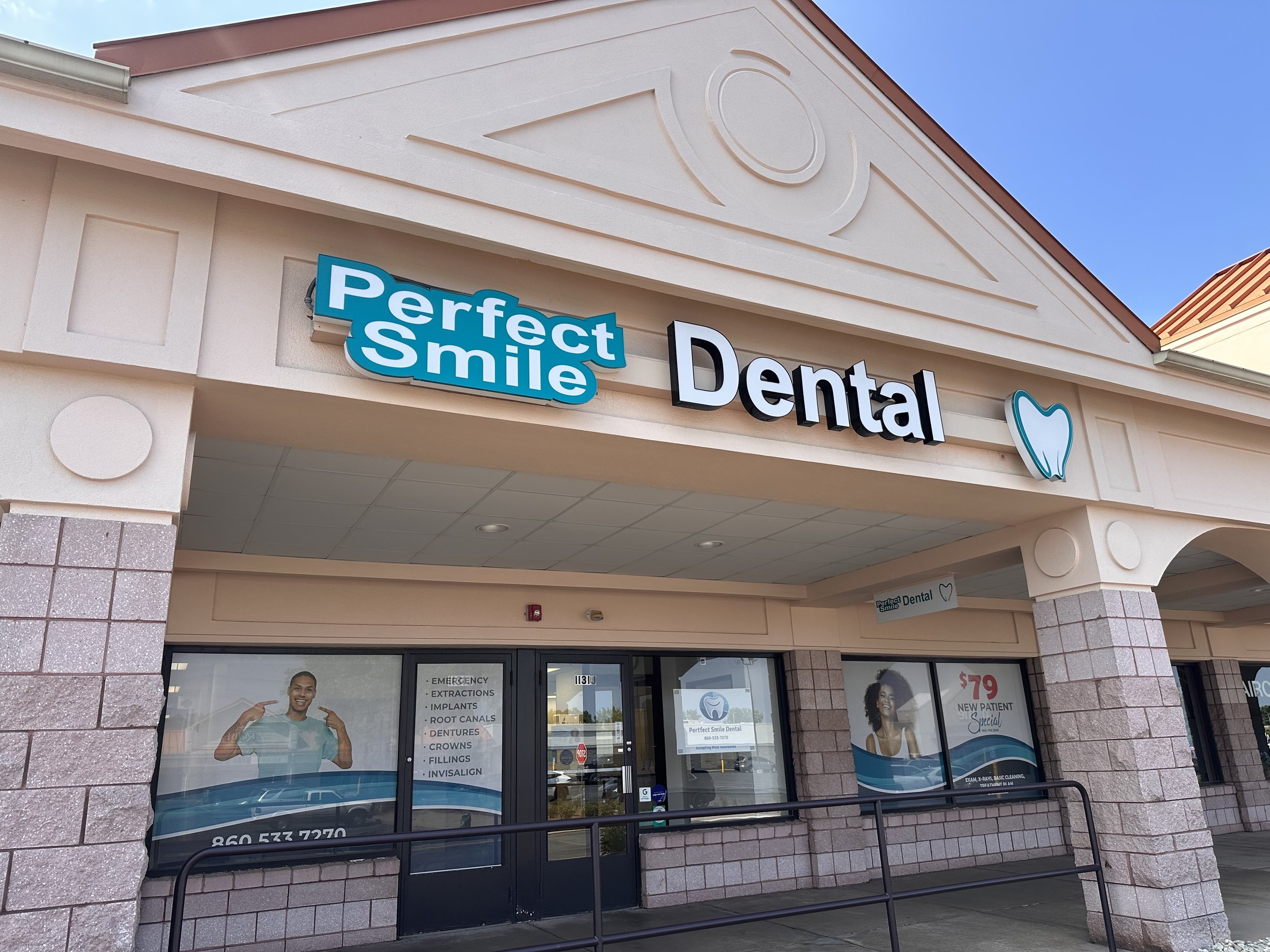 Perfect Smile Dental storefront at The Plaza at Burr Corners
